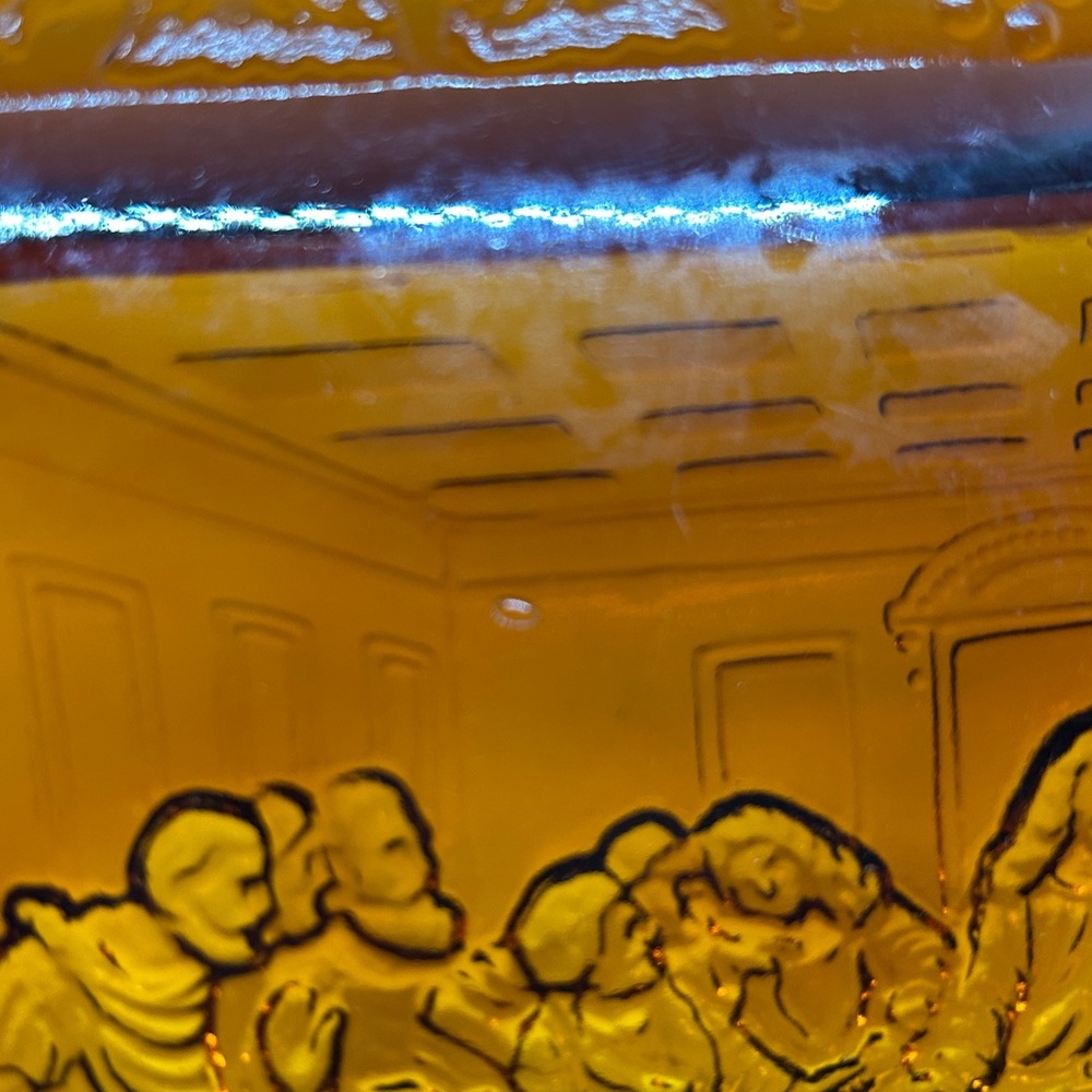 Indiana Glass Amberina Tiara Last Supper Tray serving Plate. 11 x 7 inches. - Picture 12 of 13